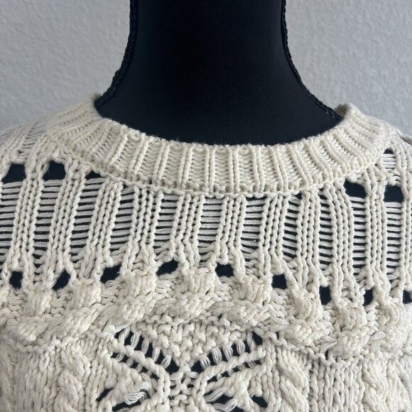 Altar'd State Women's Cropped Sweater Ivory Size M - Picture 3 of 4